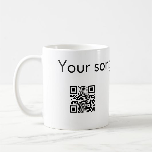 Mug Ajouter votre nom de chanson ici q r code ajouter  (Gauche)
