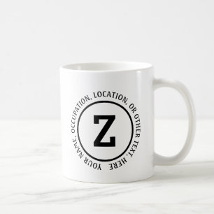Mug Ajouter votre nom initial et autres détails Texte