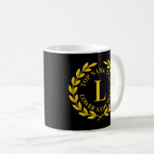 Mug Ajouter votre nom initial ou votre texte Gold Wire (Devant droit)