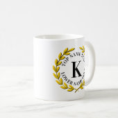 Mug Ajouter votre nom initial ou votre texte Gold Wire (Devant droit)