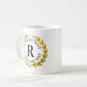 Mug Ajouter votre nom initial ou votre texte Gold Wire (Devant gauche)
