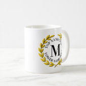 Mug Ajouter votre nom initial ou votre texte Gold Wire (Devant droit)