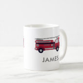 Mug Ajouter votre nom Red Fire truck Personnalisé (Devant droit)