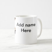 Mug Ajouter votre nom texte brun acoustique guitare éd (Devant droit)