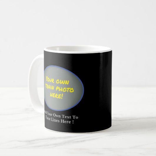 Mug Ajouter Votre Nom Texte, Image Dans Blue Oval Phot (Devant gauche)