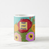 Mug Ajouter votre photo Floral Pattern avec Initial Tu (Centre)