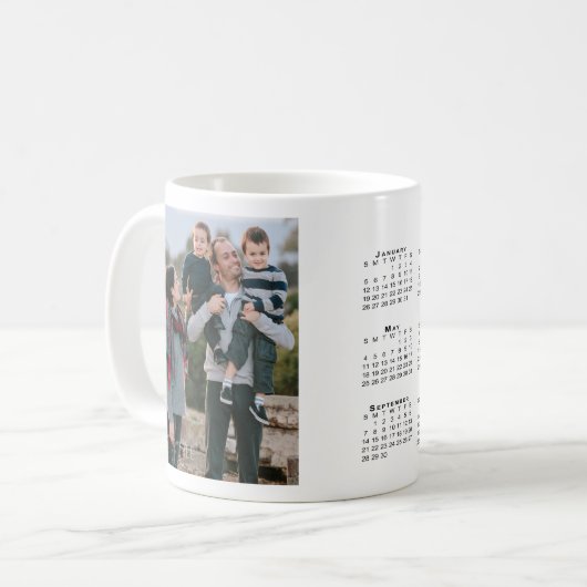 Mug Ajouter votre photo personnalisée Calendrier 2025 (Devant gauche)