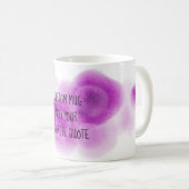 Mug ajouter votre propre citation rose et violet aquar (Devant droit)