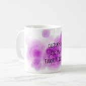 Mug ajouter votre propre citation rose et violet aquar (Devant gauche)