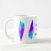 Mug ajouter votre propre citation turquoise violet plu (Gauche)