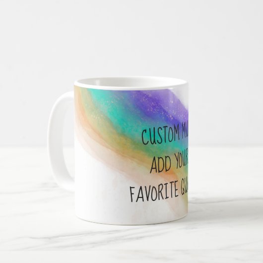 Mug ajouter votre propre devis aquarelle personnalisée (Devant gauche)