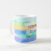 Mug ajouter votre propre devis bandes d'aquarelle pers (Devant gauche)