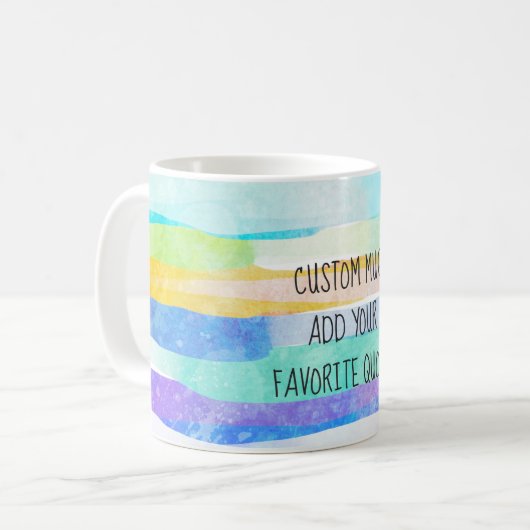Mug ajouter votre propre devis bandes d'aquarelle pers (Devant gauche)