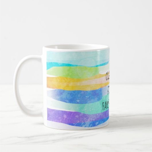 Mug ajouter votre propre devis bandes d'aquarelle pers (Gauche)