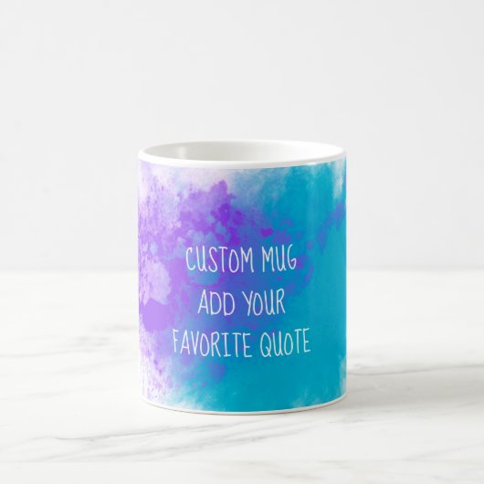 Mug ajouter votre propre devis turquoise violet aquare (Centre)