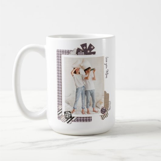 Mug Ajouter Votre Propre Photo Modern Girly Nom Person (Gauche)