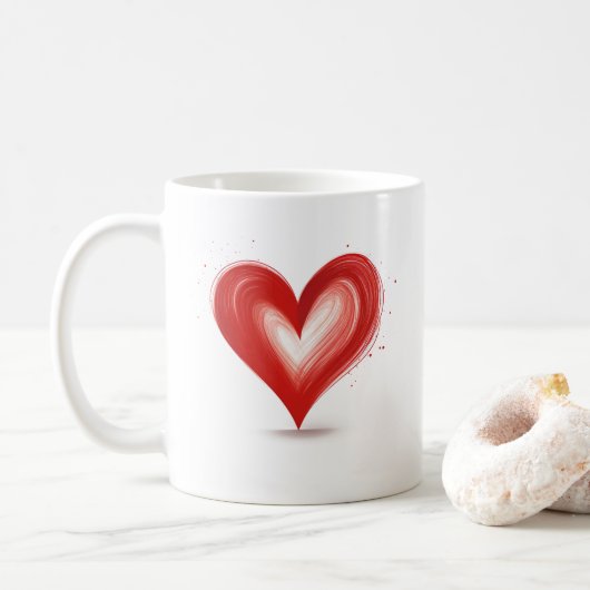 Mug Ajouter Votre Propre Texte, Coeur, Personnalisable (Avec donut)