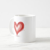 Mug Ajouter Votre Propre Texte, Coeur, Personnalisable (Devant gauche)