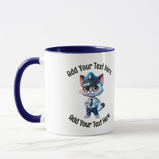 Mug Ajouter Votre Texte Agent De Police Whimsical Café (Gauche)