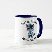 Mug Ajouter Votre Texte Agent De Police Whimsical Café (Devant droit)