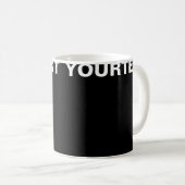 Mug Ajouter Votre Texte Blanc Noir Moderne Design (Devant droit)