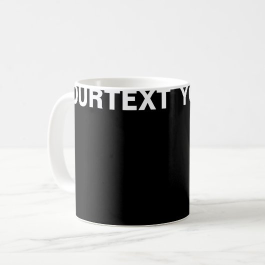 Mug Ajouter Votre Texte Blanc Noir Moderne Design (Devant gauche)