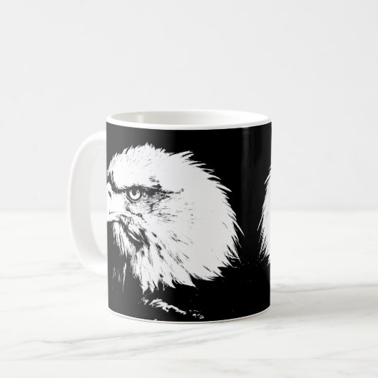 Mug Ajouter votre texte Eagle Head Modern Pop Art Modè (Devant gauche)
