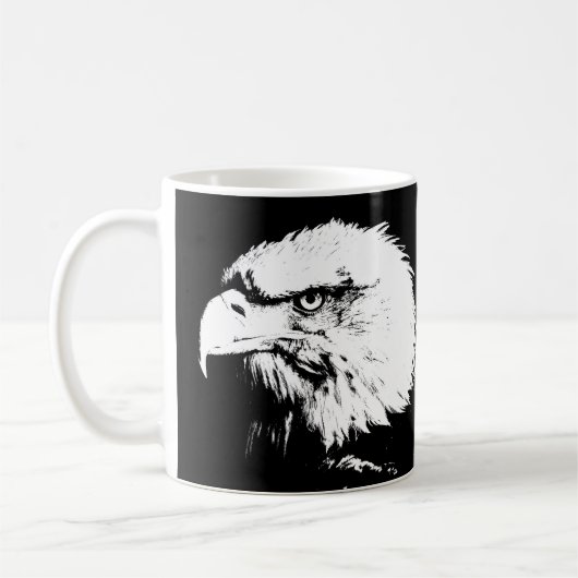 Mug Ajouter votre texte Eagle Head Modern Pop Art Modè (Gauche)
