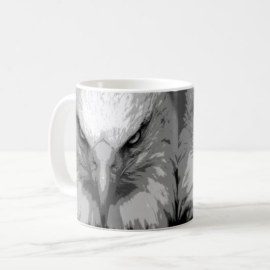 Mug Ajouter votre texte Modern Pop Art Eagle Head Modè (Devant gauche)