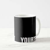 Mug Ajouter votre texte Noir Blanc Créatif Design mode (Devant droit)