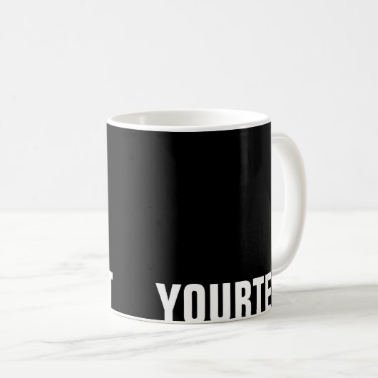 Mug Ajouter votre texte Noir Blanc Créatif Design mode (Devant droit)