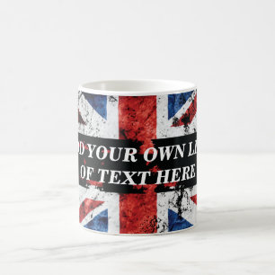 Mug Ajouter votre texte sur le drapeau anglais Jeu d'o