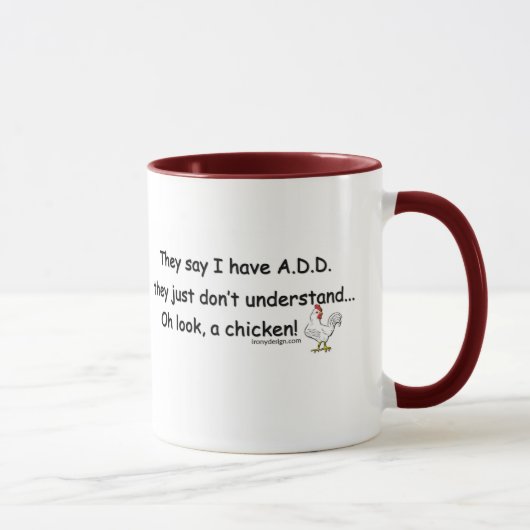 Mug AJOUTEZ l'humour de poulet (Droite)