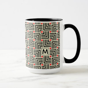 Mug Ajoutez vos lignes   géométriques initiales motif
