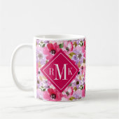 Mug Ajoutez votre aquarelle d'été du monogramme | (Gauche)