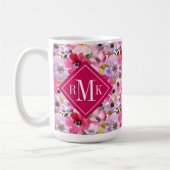 Mug Ajoutez votre aquarelle d'été du monogramme | (Gauche)