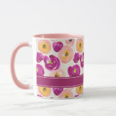 Mug Ajoutez votre motif botanique d'aquarelle nommée (Gauche)