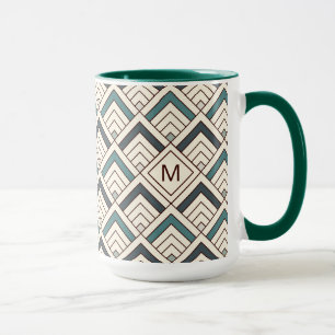 Mug Ajoutez votre motif géométrique turquoise
