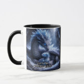 Mug Ajoutez Votre Nom de Texte, Dragon de Glace Bleu & (Gauche)