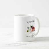 Mug Ajoutez votre nom | Floral tendance Boho Bourgogne (Devant droit)