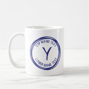 Mug Ajoutez votre nom initial ou texte X Y Z dessiné à