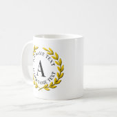 Mug Ajoutez votre nom initial ou votre texte Gold Wrea (Devant gauche)
