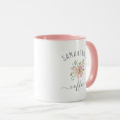 Mug Ajoutez votre nom | Jolie aquarelle rose Roses (Devant droit)