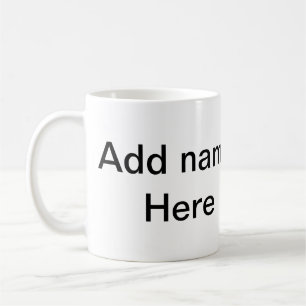 Mug Ajoutez votre nom texte marron guitare acoustique