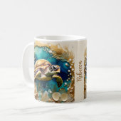 Mug Ajoutez votre nom Tortues 3D sous l'océan (Devant gauche)