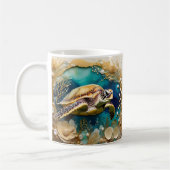Mug Ajoutez votre nom Tortues 3D sous l'océan (Gauche)