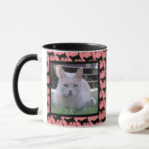 Mug Ajoutez votre photo de chat et silhouette de chat