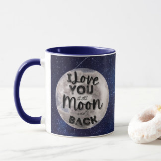 Mug Ajoutez votre photo I Love You to the Moon and Bac