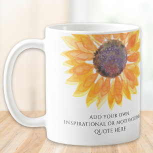 Mug Ajoutez Votre Propre Citation Inspirante Tournesol
