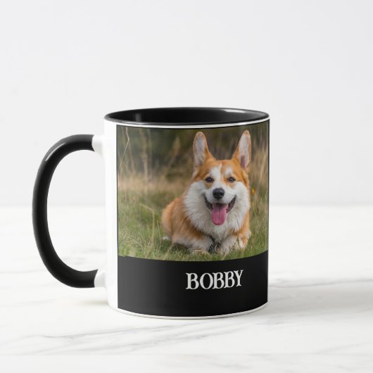 Mug Ajoutez votre propre photo de chien et nom (Gauche)